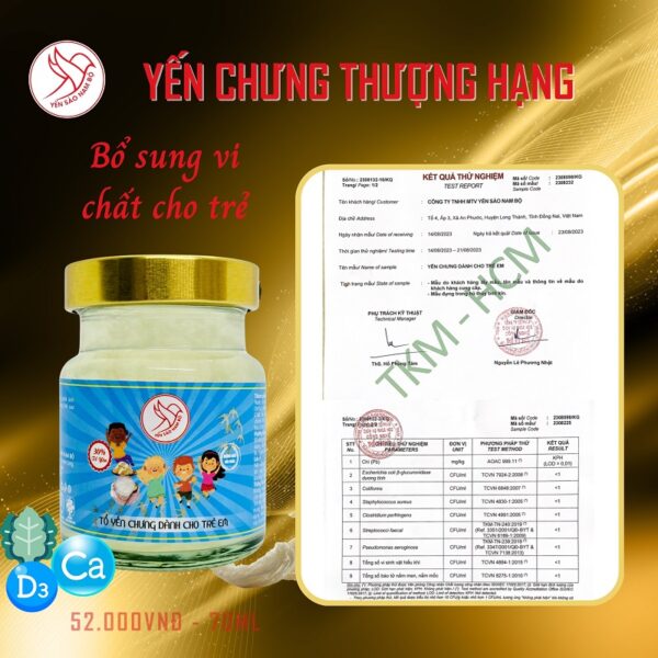 Tổ yến chưng dành cho Trẻ Em - hũ 70ml với 30% Tổ yến - Công ty Yến Sào Nam Bộ (không chất bảo quản) - Ảnh 2
