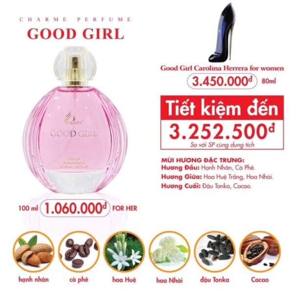nước hoa nữ charme good girl 100ml 2024