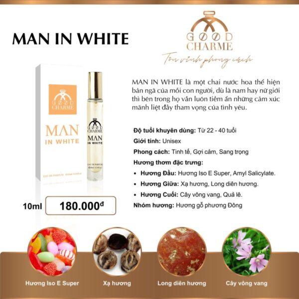 Nước Hoa Nam Good Charme Man in White EDP 10ml – Hương Thơm Lịch Lãm, Cảm Hứng Từ Le Labo Another 13 - Ảnh 4