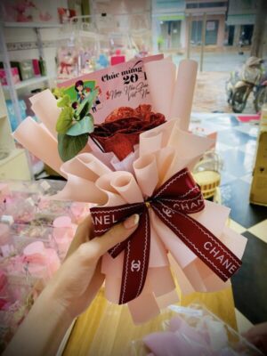 💐 Hoa Hồng 1 Bông Lấp Lánh – Quà Tặng 20/11 Kèm Thiệp Tri Ân