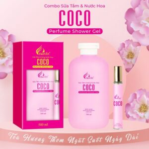 Bộ sữa tắm hương nước hoa Charme COCO 500ml + 10ml